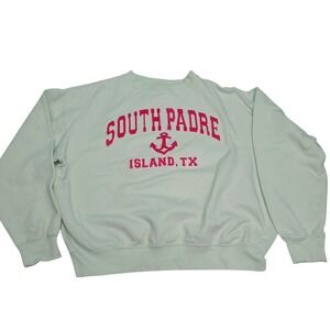 Rag Wear USA South Padre Island TX Anchor Sweatshirt Women's Size L Mint‎ Green